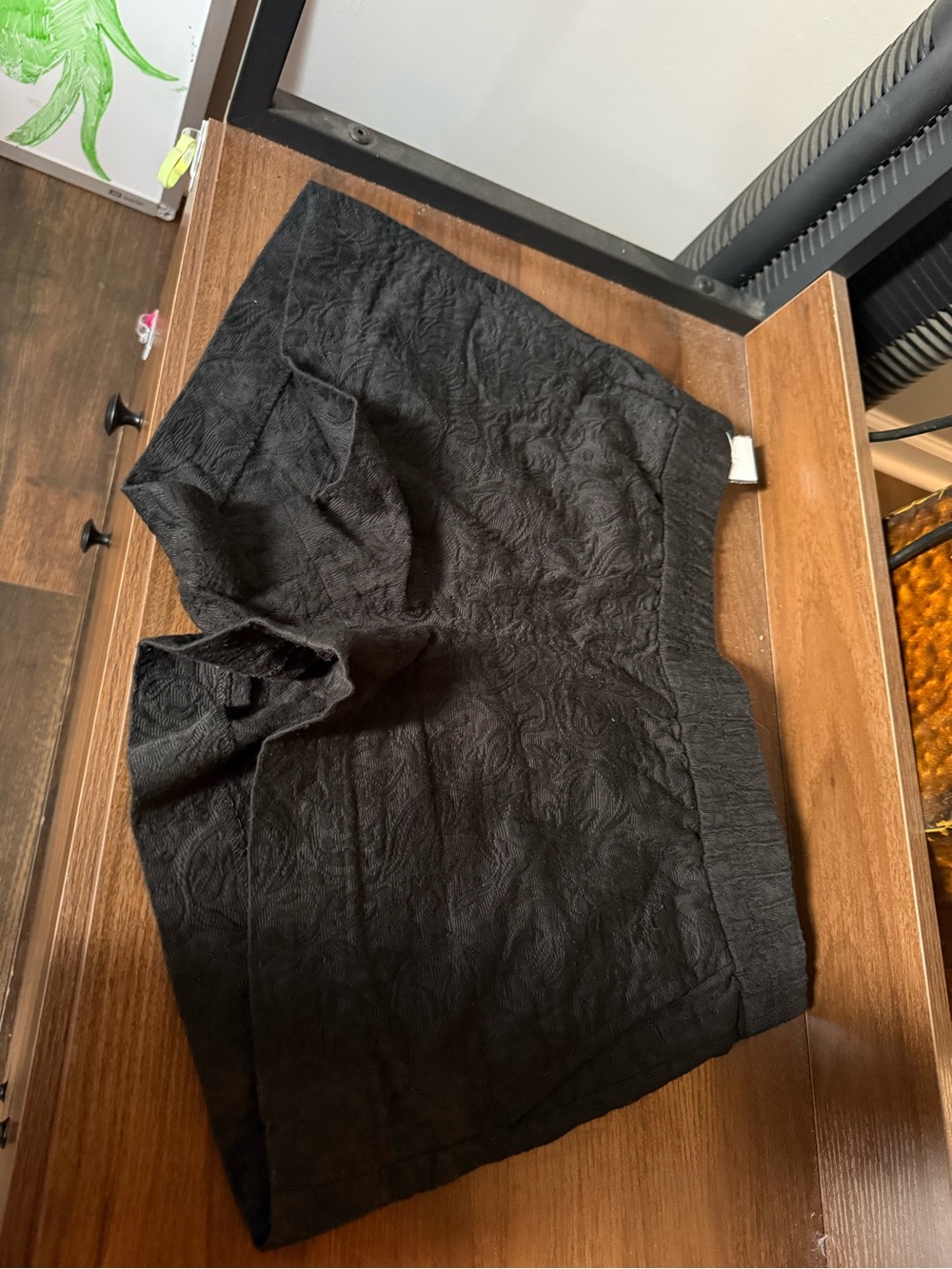 J. Crew Black Textured Mini Skirt